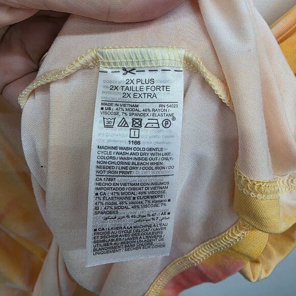 Old Navy Womens 2X‎ Plus Tie Dye Tank Top NWT Yellow Pink Spaghetti Strap Summer - Picture 8 of 10